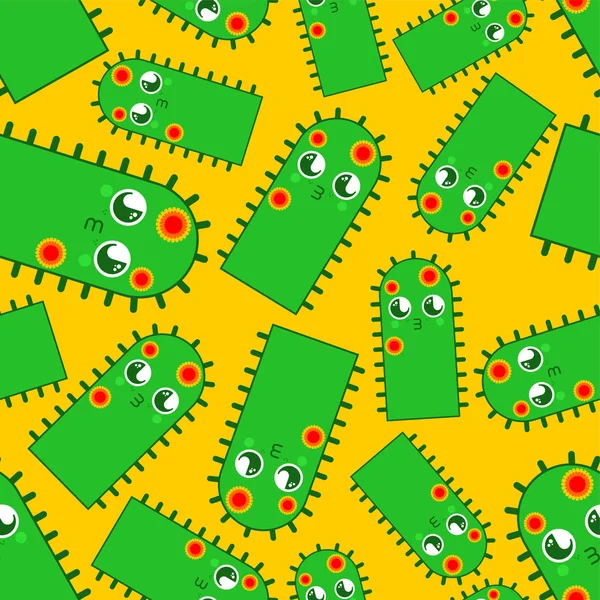 Cactus Cute kawaii pattern seamless. funny peyote cartoon style — Stock Vector
