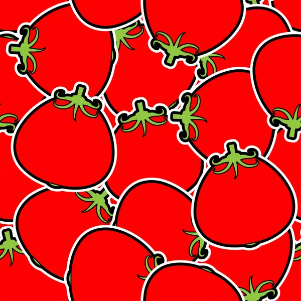 Tomatmönster sömlöst. Vegetabilisk bakgrund. Tomatprydnad — Stock vektor