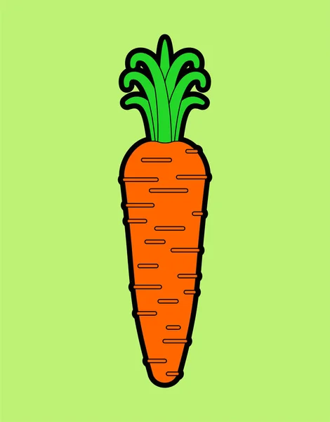 Wortel terisolasi. Orange Vegetable. Ilustrasi vektor makanan - Stok Vektor