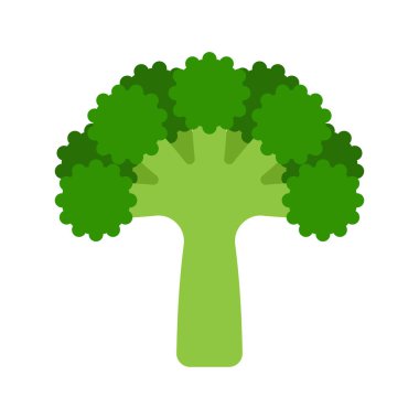 Brokoli izole edilmiş. Çizgi film Sebze. Gıda vektörü illüstrasyonu