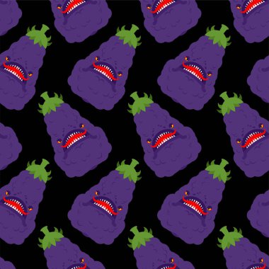 Patlıcan desenli, dikişsiz. Öfkeli Mor Sebzeli