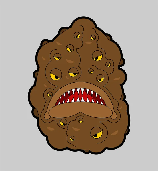 Patates canavarı Gmo mutantı. Dişleri olan kızgın sebzeler. Acıktım. — Stok Vektör