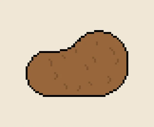 Potatis pixel konst. Potatis 8 bitar. Pixelate grönsak. vektor sjuk — Stock vektor