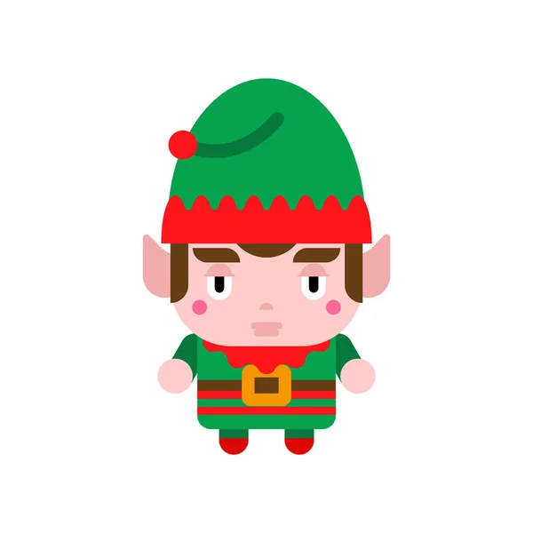 Santa elfo carino kawaii isolato. divertente stile cartone animato di Natale. k — Vettoriale Stock