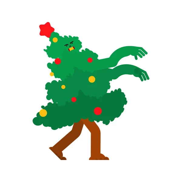 Árbol de Navidad Zombie. Ilustración del vector de Navidad y Año Nuevo — Vector de stock