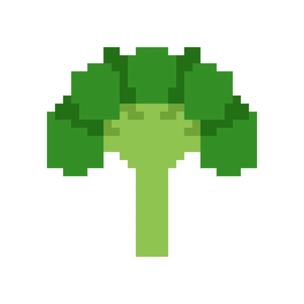 Broccoli pixel konst. Vegetabiliskt 8 bitar. Pixelate vektor illustratio — Stock vektor