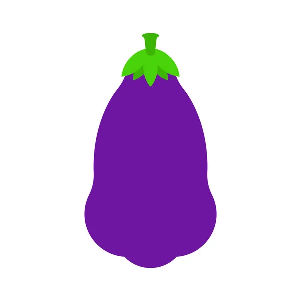 Aubergine Légumes violets isolés. Illustration vectorielle alimentaire — Image vectorielle