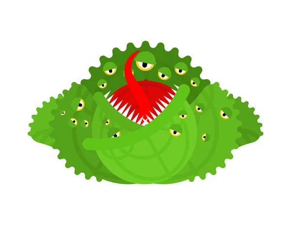 Monstre abominable. Légumes en colère avec des dents . — Image vectorielle