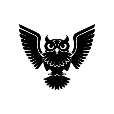 Baykuş ikonu. Kartal-baykuş işareti. vektör illüstrasyonu