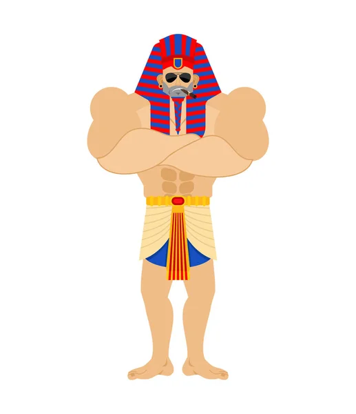 ファラオ ストロング クール 古代エジプトの支配者 ベクターイラスト — ストックベクタ