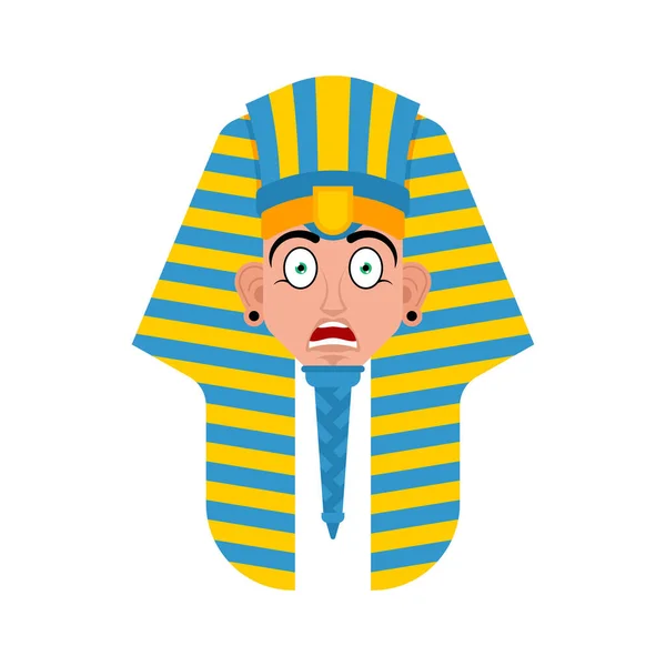 Pharaoh scared OMG emotion. Rulers of ancient Egypt Oh my God emotions avatar. Vector illustration