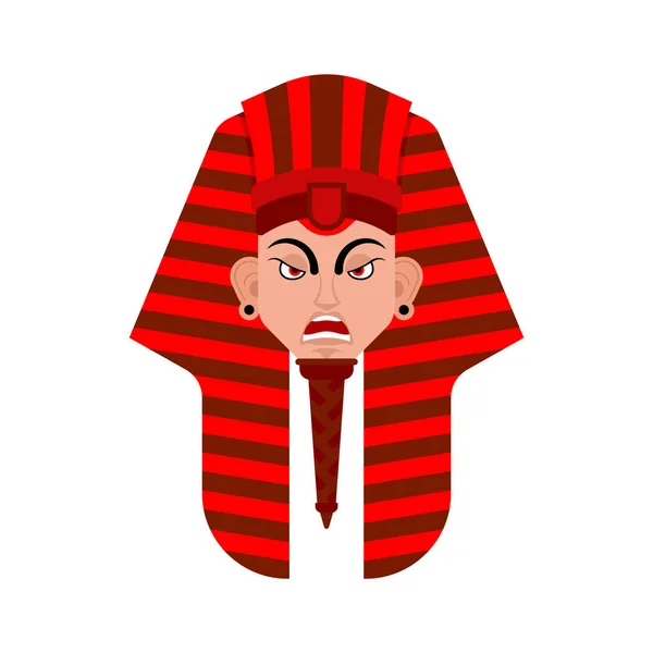Pharao Wütend Emoji Herrscher Des Alten Ägypten Bösen Emotionen Avatar — Stockvektor