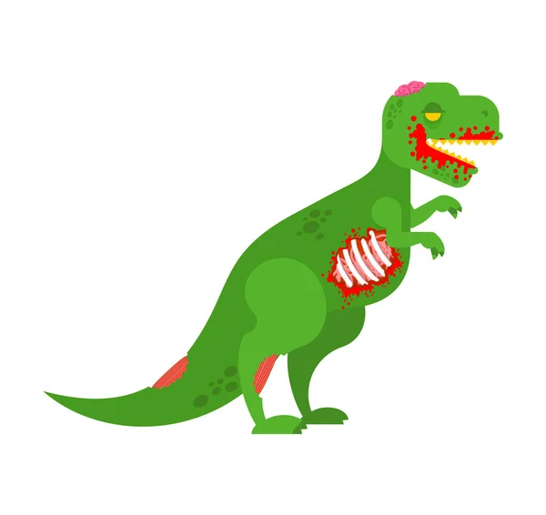Zombie Dinosaur Dino Green Monster Vector Illustratio — Stock Vector