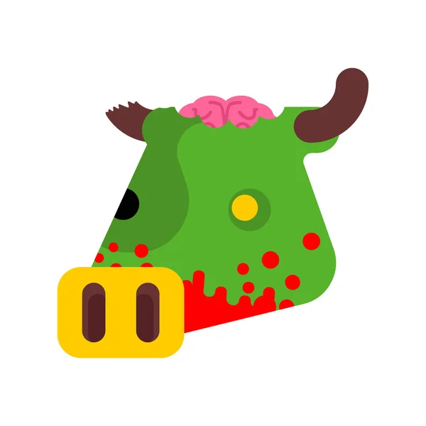 Zombie Cow Zelené Hovězí Monstrum Vektorové Ilustrace — Stockový vektor