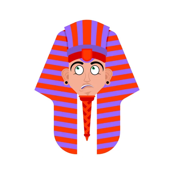Faraó Confundiu Emoji Governantes Antigo Egito Emoções Perplexas Avatar Ilustração —  Vetores de Stock