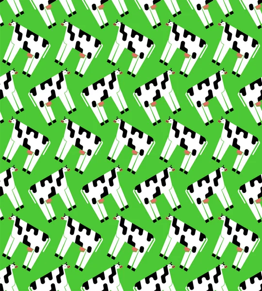 Modèle Vache Dessin Animé Sans Couture Fond Bœuf Animal Ornement — Image vectorielle