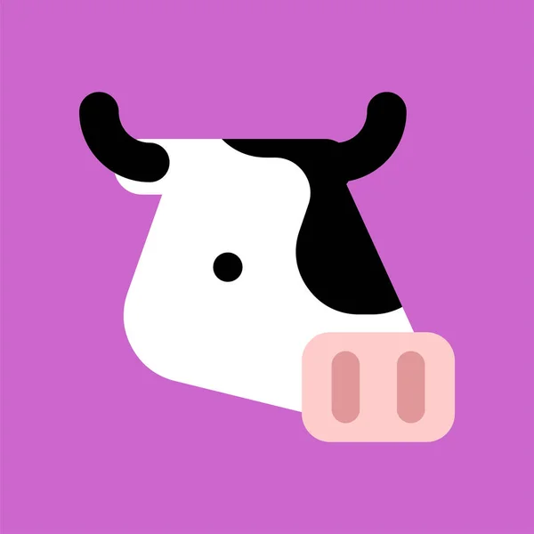 Cartoon Cow Face Isolated Animal Beef Head Vector Illustration — Stock Vector