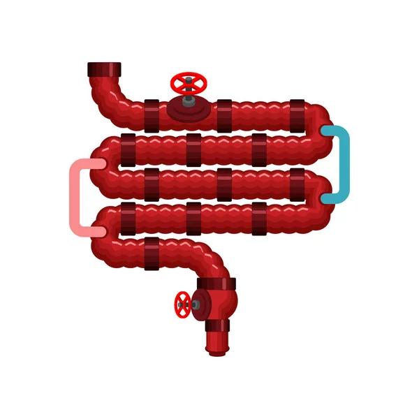 金属食管和直肠 人造器官 控制论的未来 机器人人体解剖 机器人胃肠道内部器官 Cyborg Esophagu — 图库矢量图片