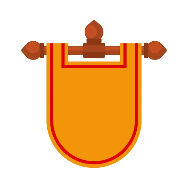 Modello Banner Stile Medievale Bandiera Verticale Illustrazione Vettoriale — Vettoriale Stock