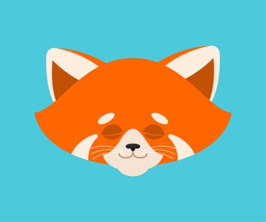 Kızıl panda uyuyor. Vahşi hayvan uyuyan duygular. Çirkin. Vektör illüstrasyonu