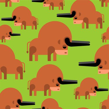 Boğa deseni kusursuz. Öküz çizgi filminde hayvan arkaplanı. Bebek kumaşı dokusu