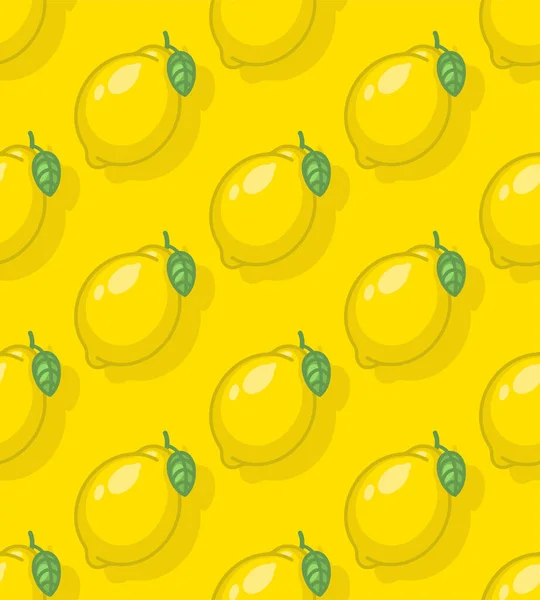 レモンのパターンをシームレスに 黄色い果実の背景 ベビー生地の質感 — ストックベクタ