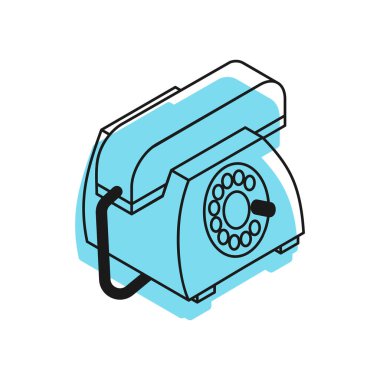 Retro telefon ikonu. Alıcı sembollü telefon