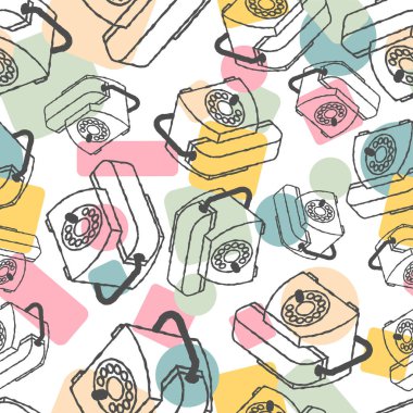 Retro telefon şablonu kusursuz. Alıcı arkaplan dokusuna sahip telefon