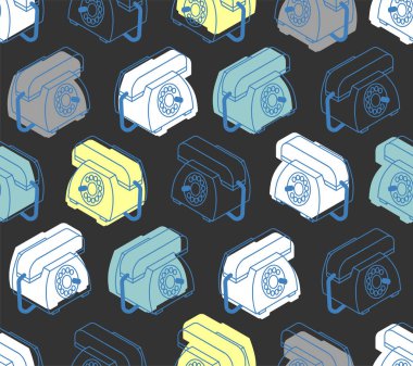 Retro telefon şablonu kusursuz. Alıcı arkaplan dokusuna sahip telefon