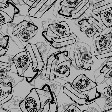 Retro telefon şablonu kusursuz. Alıcı arkaplan dokusuna sahip telefon