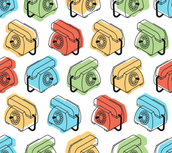 Retro telefon şablonu kusursuz. Alıcı arkaplan dokusuna sahip telefon