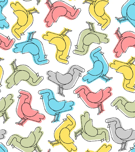 Bird Pattern Seamless Birdie Background Baby Fabric Texture — Stock Vector