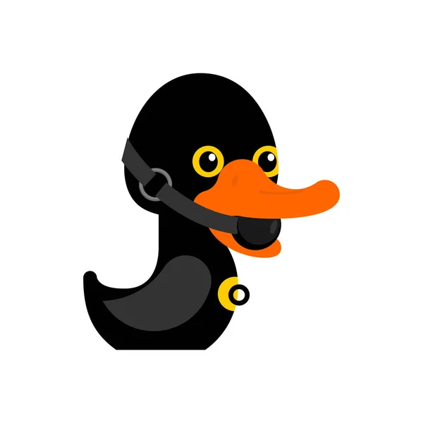 Bdsm Duck Fetish Toy Rubber Duck Black Suit — Stock Vector