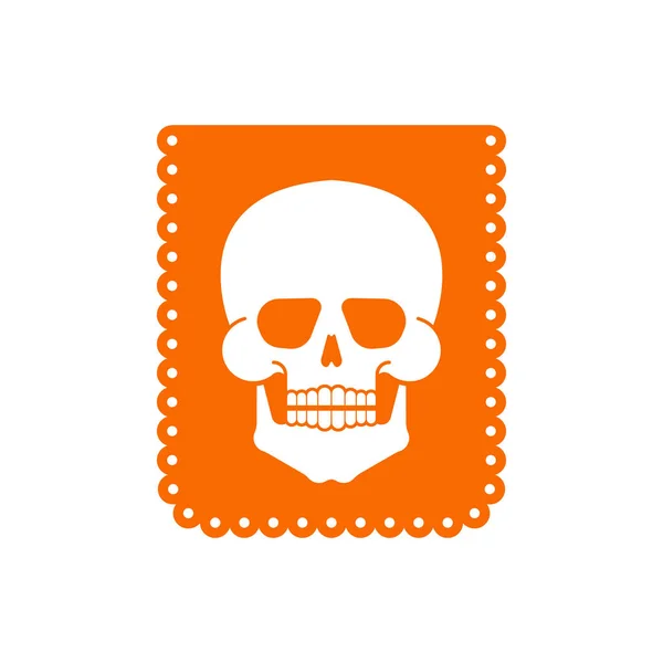 Día Bandera Muerta Firma Día Muertos Cráneo Esqueleto — Vector de stock