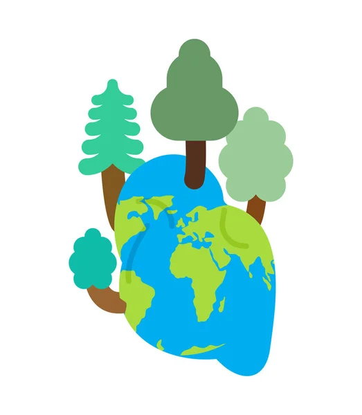 Δέντρα Φυτρώνουν Από Την Ανατομική Καρδιά Έννοια Για Την Προστασία — Διανυσματικό Αρχείο