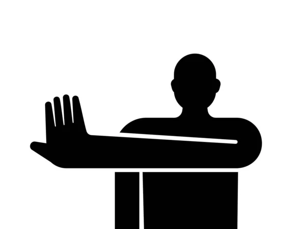 Stop Man Hand Avast Sign Vector Illustratio — Stock Vector