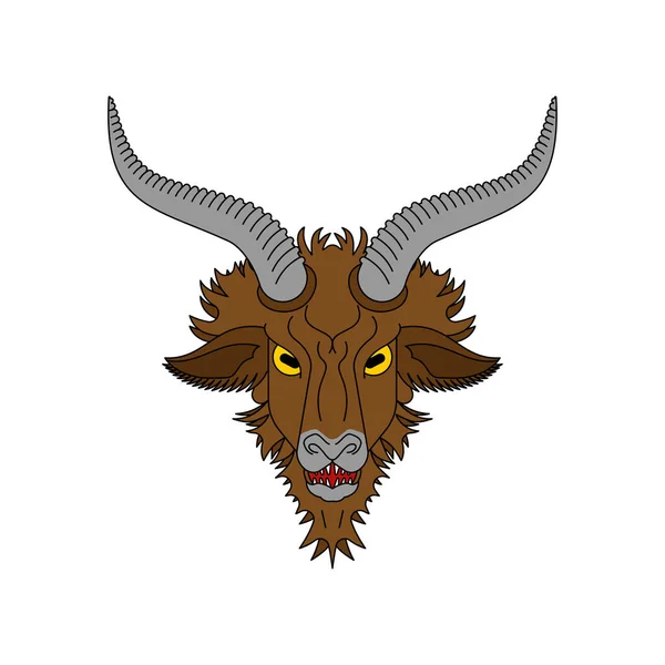 Une Chèvre Colère Méchant Bouc Méchant Animal Illustration Vectorielle — Image vectorielle