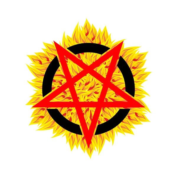 サタンの五角形が孤立しました 悪魔のシンボル ベクターイラスト — ストックベクタ