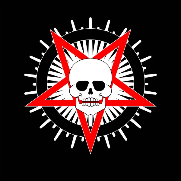 Satan Pentagram Izolován Symbol Ďábla Vektorová Ilustrace — Stockový vektor