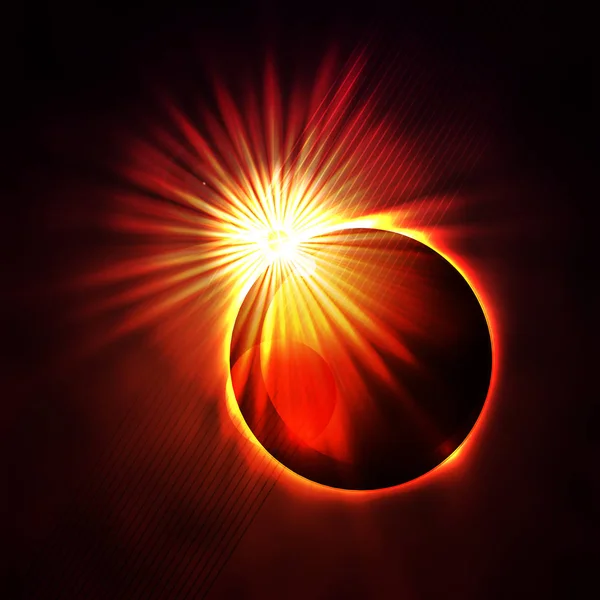 Ilustração Vetorial Conceito Eclipse Espacial Raios Luz Contexto Abstrato —  Vetores de Stock