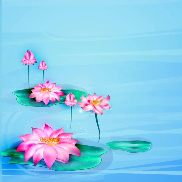 Çiçeklenme Kapalı Vektör Gerçekçi Lotus Pembe Çiçek Doğal Sembolü Bahar — Stok Vektör