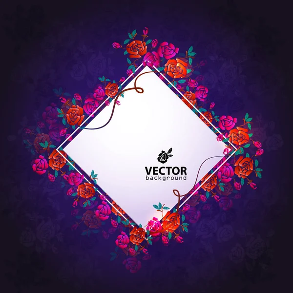 Hermoso Ramo Flores Bandera Rosa Lugar Para Texto Cubierta Para — Vector de stock