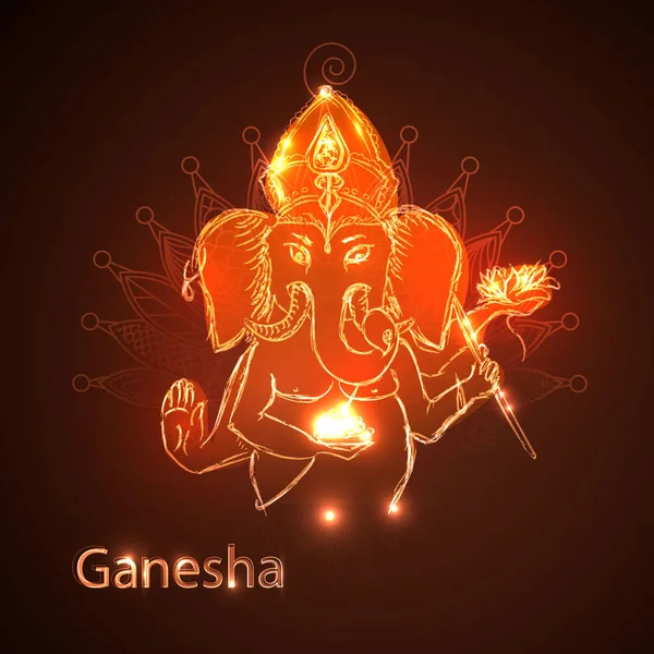 Ilustración Del Fondo Del Señor Ganpati Para Ganesh Chaturthi Con — Vector de stock