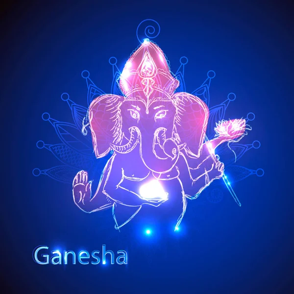 Illustration Lord Ganpati Background Ganesh Chaturthi Message Shri Ganeshaye Namah — Stock Vector