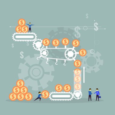 Vektör illüstrasyon takım çalışması kavramı, takım daki kişiler aynı amaç için çalışır.