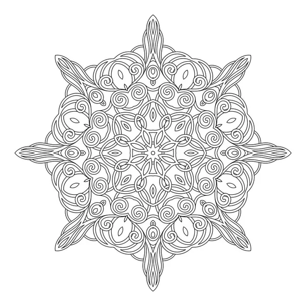 Mandala Vectoriel Monochrome Élément Décoratif Ethnique Objet Abstrait Rond Isolé — Image vectorielle