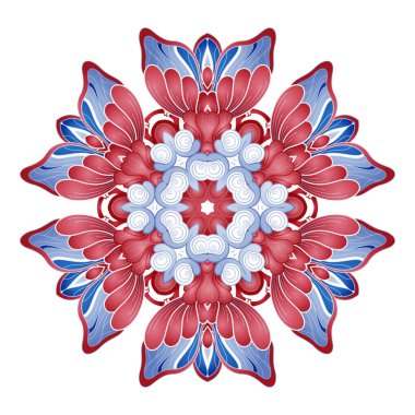 Vektör Güzel Mandala. Daire Soyut Nesne Beyaz Arka Plan Üzerinde Yalıtılmış. Etnik Dekoratif Yuvarlak Eleman