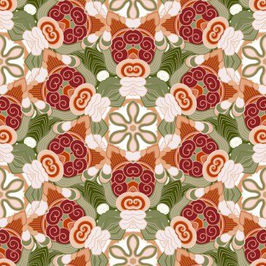 Vektör Dikişsiz Desen Tasarım için renk. Yazdırılabilir Boyama Sayfaları. Elle Çizilmiş Dekoratif Teraziler