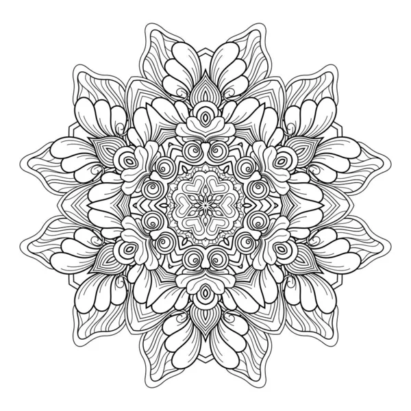 Mandala Vectoriel Monochrome Élément Décoratif Ethnique Objet Abstrait Rond Isolé Illustration De Stock