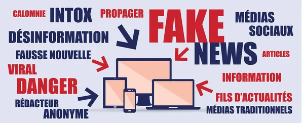 Fake News Dans Les Medias Reseaux Sociaux — Stock Vector